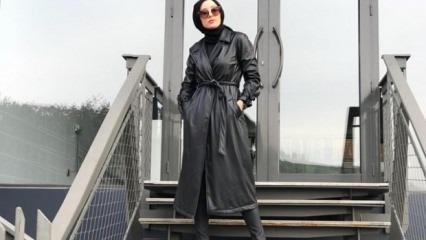 Modelos de chaqueta de cuero en ropa hijab