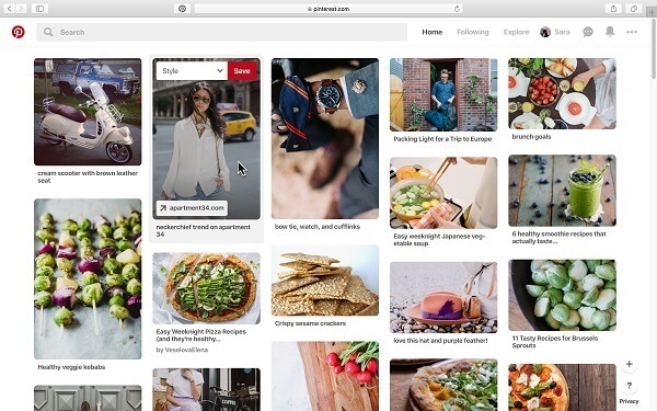 Pinterest lanzó una actualización que permite guardar Pines en un tablero desde la web de escritorio con solo un clic en lugar de tener que hacer clic en el botón Guardar y elegir un tablero.