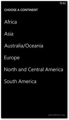 Windows Phone 8 mapas disponibles continente