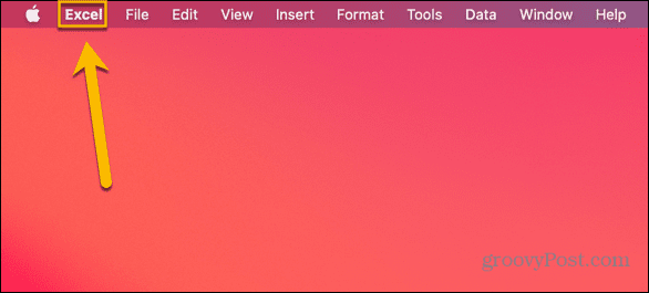 menú excel de mac