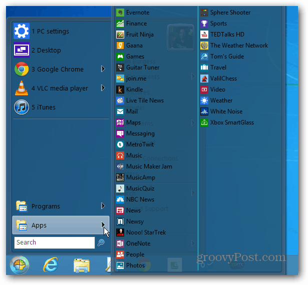 Aplicaciones de Windows 8