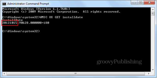 Fecha de instalación de Windows cmd promptwmic enter