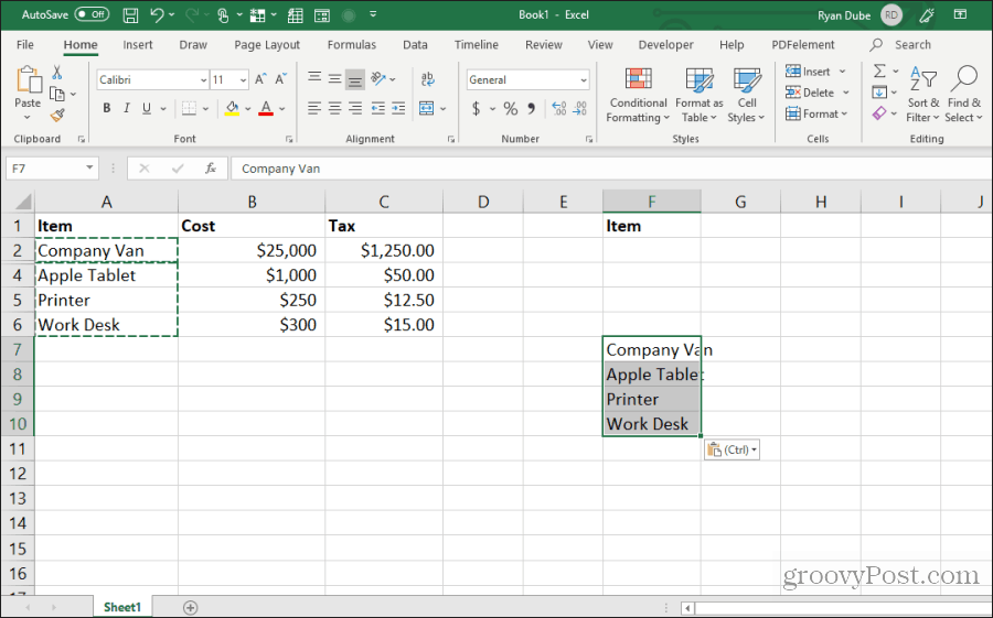 pegar celdas visibles en excel