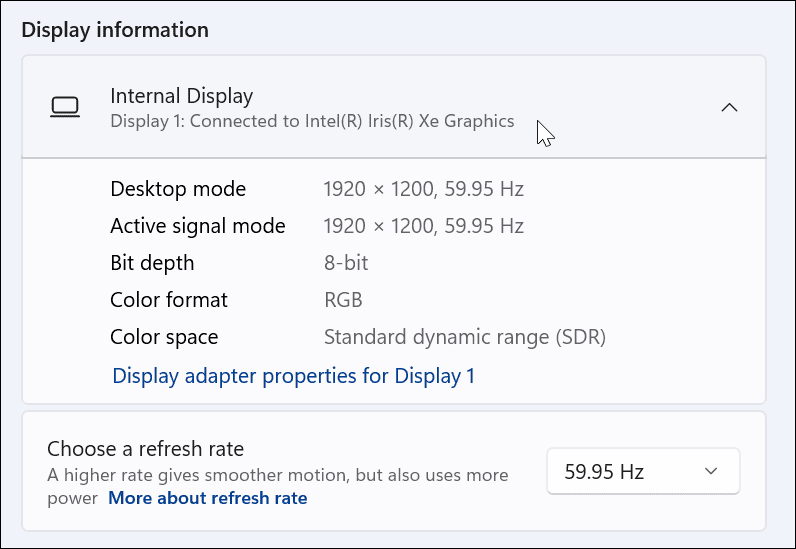 Compruebe su tarjeta gráfica en Windows 11