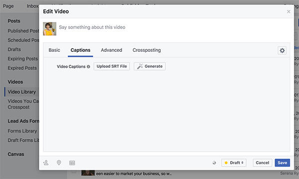 Presione el botón Generar (con el ícono de la varita mágica) para producir subtítulos automáticos para su video.