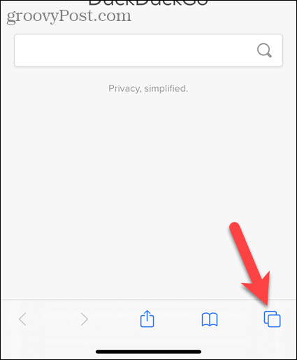Toque el botón de tabulación en Safari en iOS