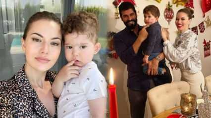 ¡La famosa actriz Fahriye Evcen llevó a su hijo Karan a la escuela!