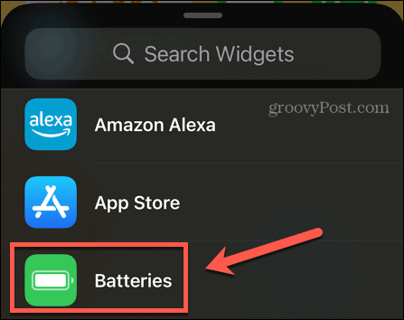 Widget de inserción de baterías para iPhone