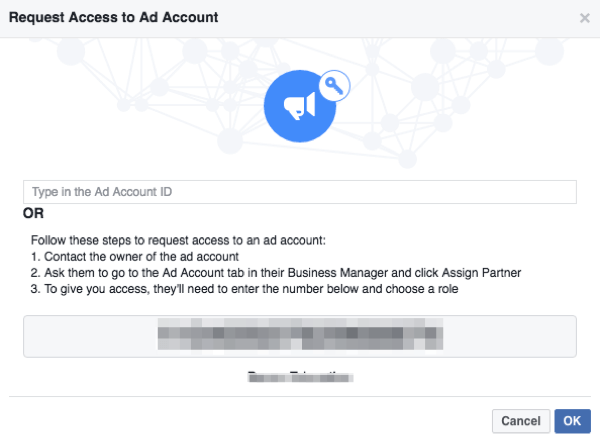 facebook solicita acceso a la cuenta publicitaria