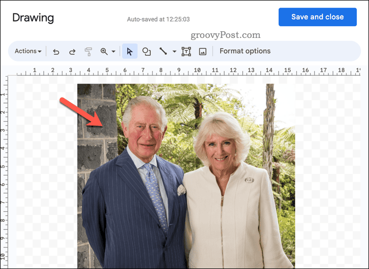 Seleccione una imagen en la herramienta de dibujo de Google Docs