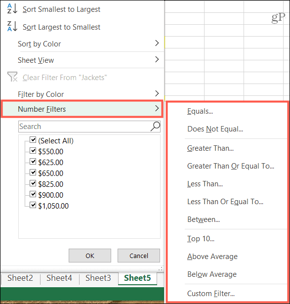 Filtrar por condición en Excel