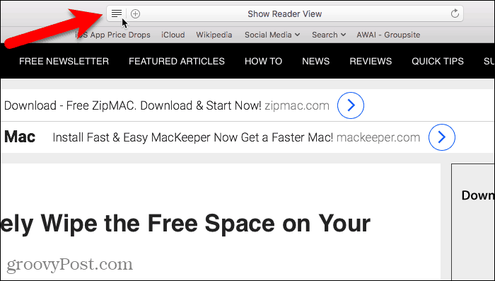 Mostrar vista de lector en Safari para Mac