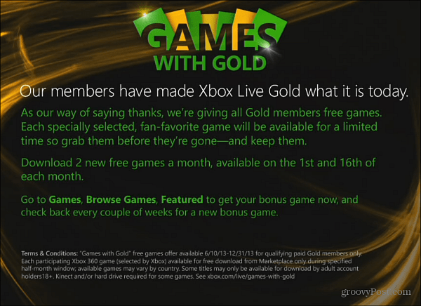 Descripción general de Xbox Live Games con Gold