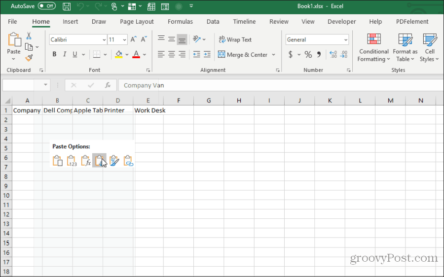 pegar usando transposición en excel