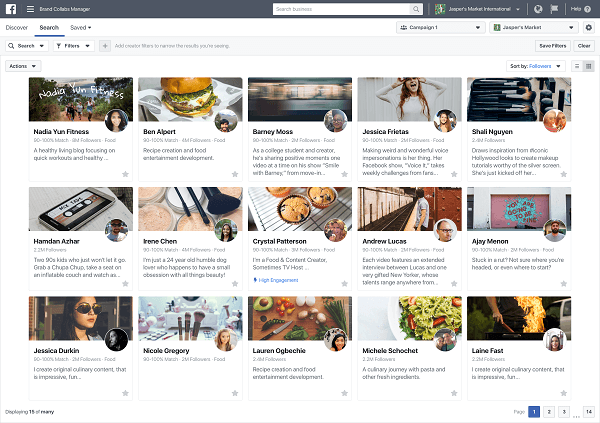 Facebook lanzó Brand Collabs Manager, que permite a las marcas descubrir creadores con los que potencialmente pueden establecer acuerdos y asociaciones.