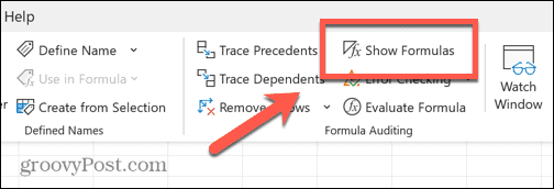 Excel muestra el botón de fórmula deseleccionado