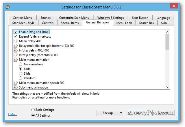 Recupere el menú Inicio en Windows 8 con Classic Shell