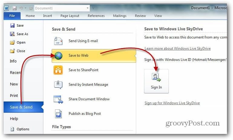 Cómo asignar una unidad de red a Windows Live Skydrive con Office 2010