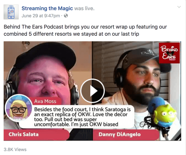 Los coanfitriones de Behind the Ears comparten una gran cantidad de conocimientos sobre todo lo relacionado con Disney en su programa en vivo de Facebook.