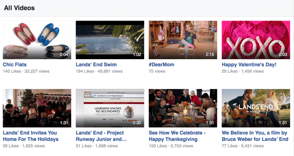 videos de facebook de Lands End