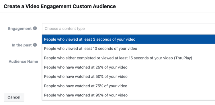 Crear una ventana de configuración de audiencia personalizada de participación de video
