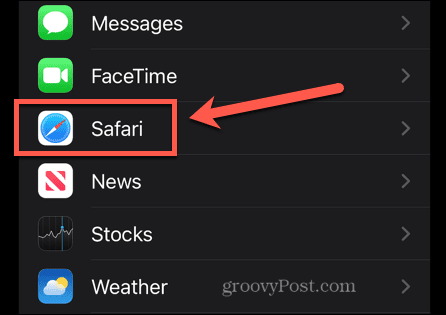 configuración de safari iphone