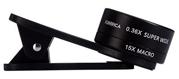 Coloque FUNIPICA sobre la lente de la cámara de su computadora o dispositivo móvil para obtener una lente más ancha.