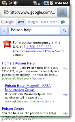 números de ayuda de google poison