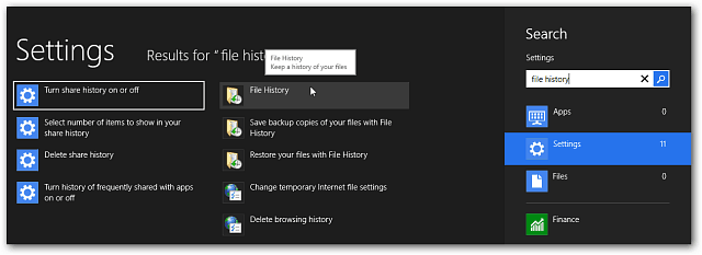 Cómo habilitar el historial de archivos de Windows 8