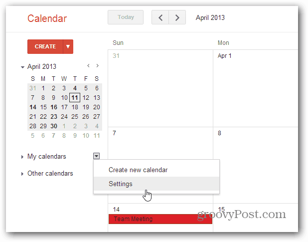 Mi configuración de calendario