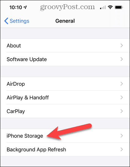 Toque iPhone Storage