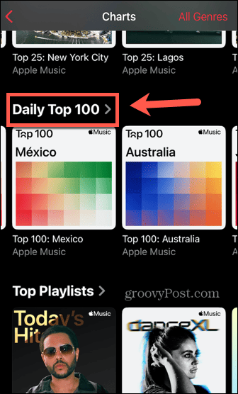Listas de Apple Music Top 100 diarias