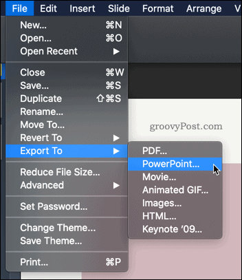 Exportar Keynote a PowerPoint