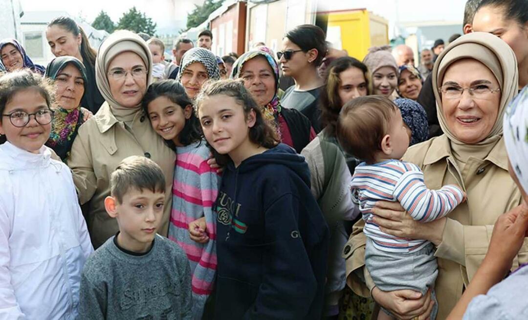 Emine Erdoğan se reunió con las víctimas del terremoto en Hatay