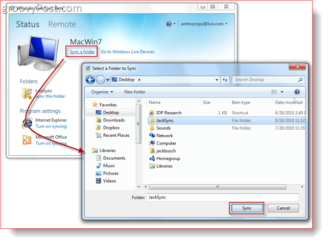 Sincronizar una carpeta con Windows Live Sync Beta