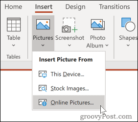 Insertar una imagen de una fuente en línea en PowerPoint