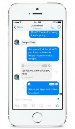 Facebook Messenger prueba la función de voz a texto.