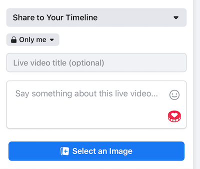 configurar la transmisión en vivo de Facebook en la configuración de privacidad Solo yo