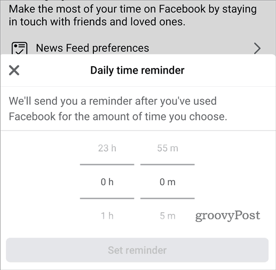 Recordatorio de tu tiempo en Facebook