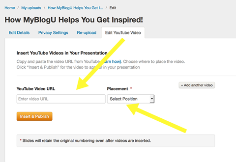 agregando youtube en slideshare