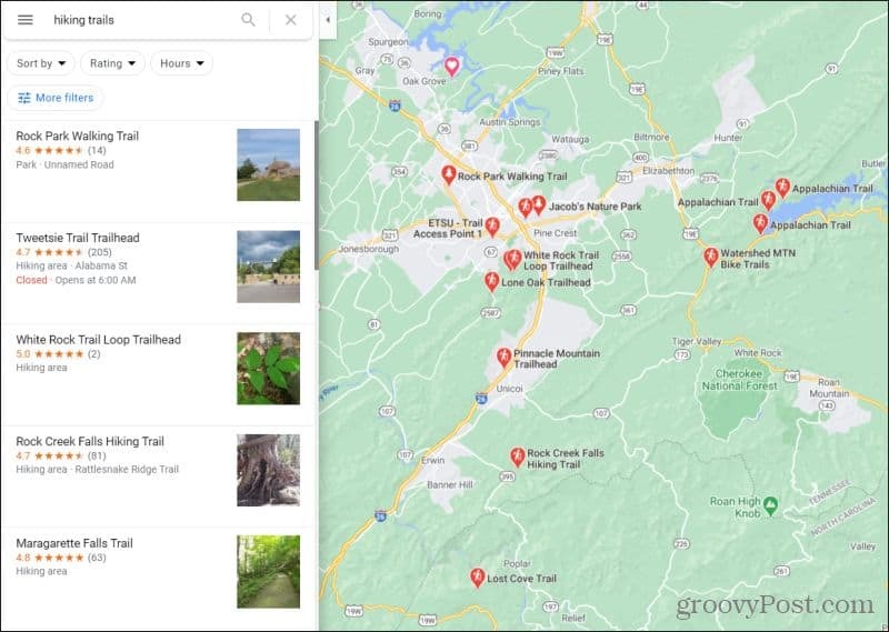 google maps rutas de senderismo
