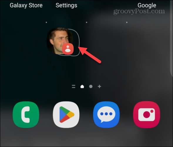 widget de pantalla de inicio de contacto android