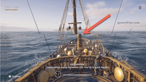 Ejemplo de desgarro de pantalla en Assassins Creed Odyssey