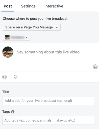 Cómo utilizar Facebook Live en su marketing, paso 3.