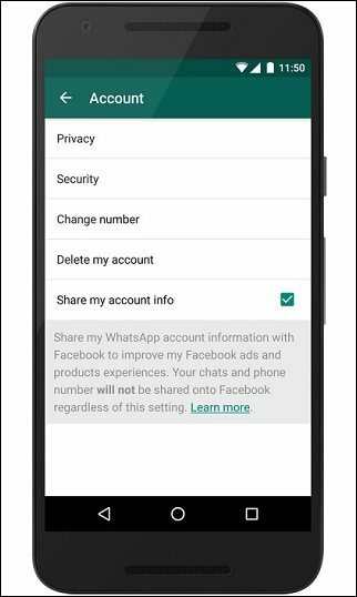 Evite que WhatsApp comparta datos de contacto con Facebook
