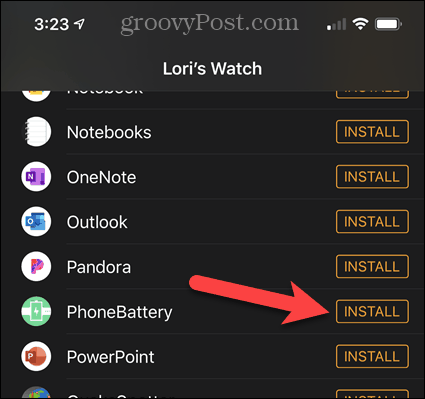 Instalar la aplicación PhoneBattery