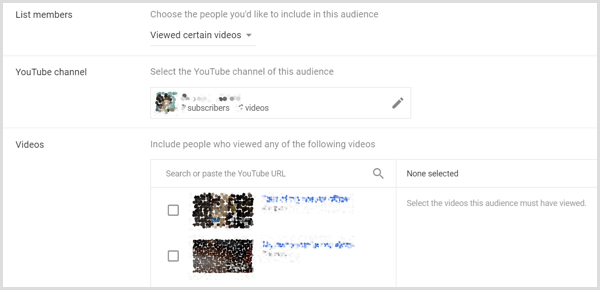 Opciones de remarketing de Google AdWords basadas en la vista de video