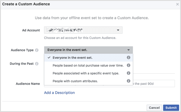 Facebook crea una audiencia personalizada a partir de un evento fuera de línea