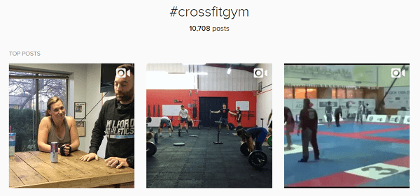 Si tienes un gimnasio de crossfit, úsalo como uno de tus 30 hashtags diferentes.