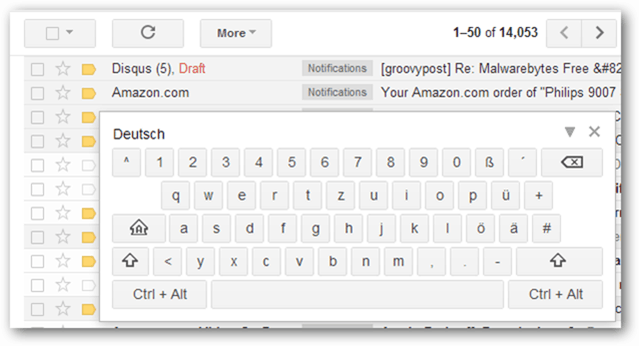 teclado en pantalla de gmail
